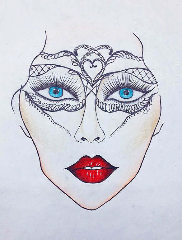 欧式脸美人图手绘,你也可以如此有创意!